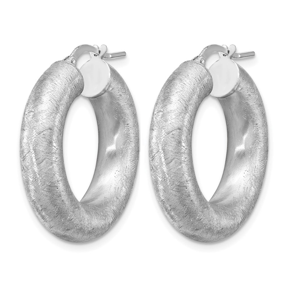 Leslie's Sterling Silver RH-plated Radiant Essence Hoop Earrings - Product Photo