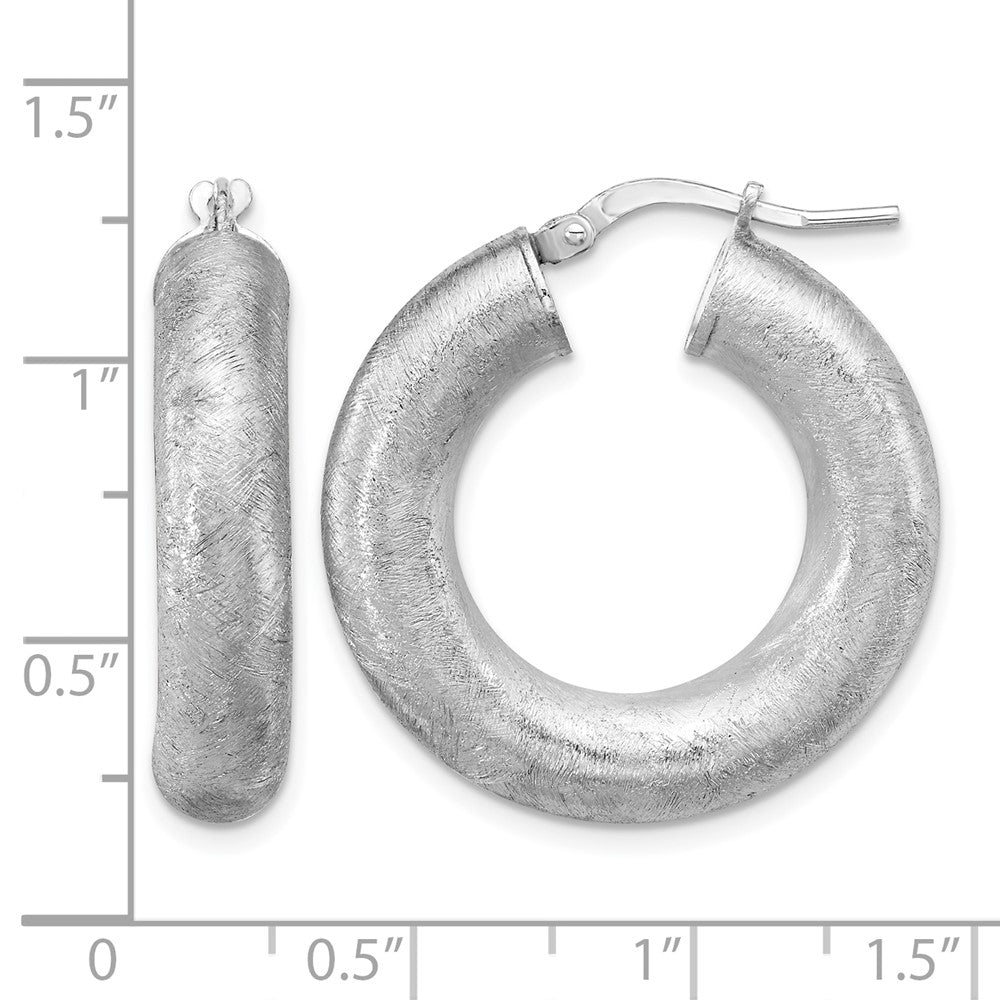 Leslie's Sterling Silver RH-plated Radiant Essence Hoop Earrings - Product Photo