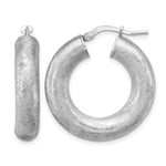 Leslie's Sterling Silver RH-plated Radiant Essence Hoop Earrings - Product Photo