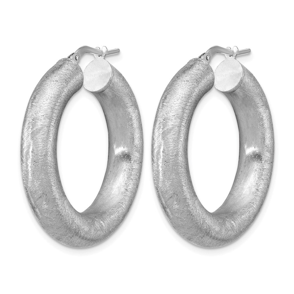 Leslie's Sterling Silver RH-plated Radiant Essence Hoop Earrings - Product Photo