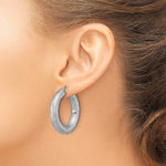 Leslie's Sterling Silver RH-plated Radiant Essence Hoop Earrings - Product Photo
