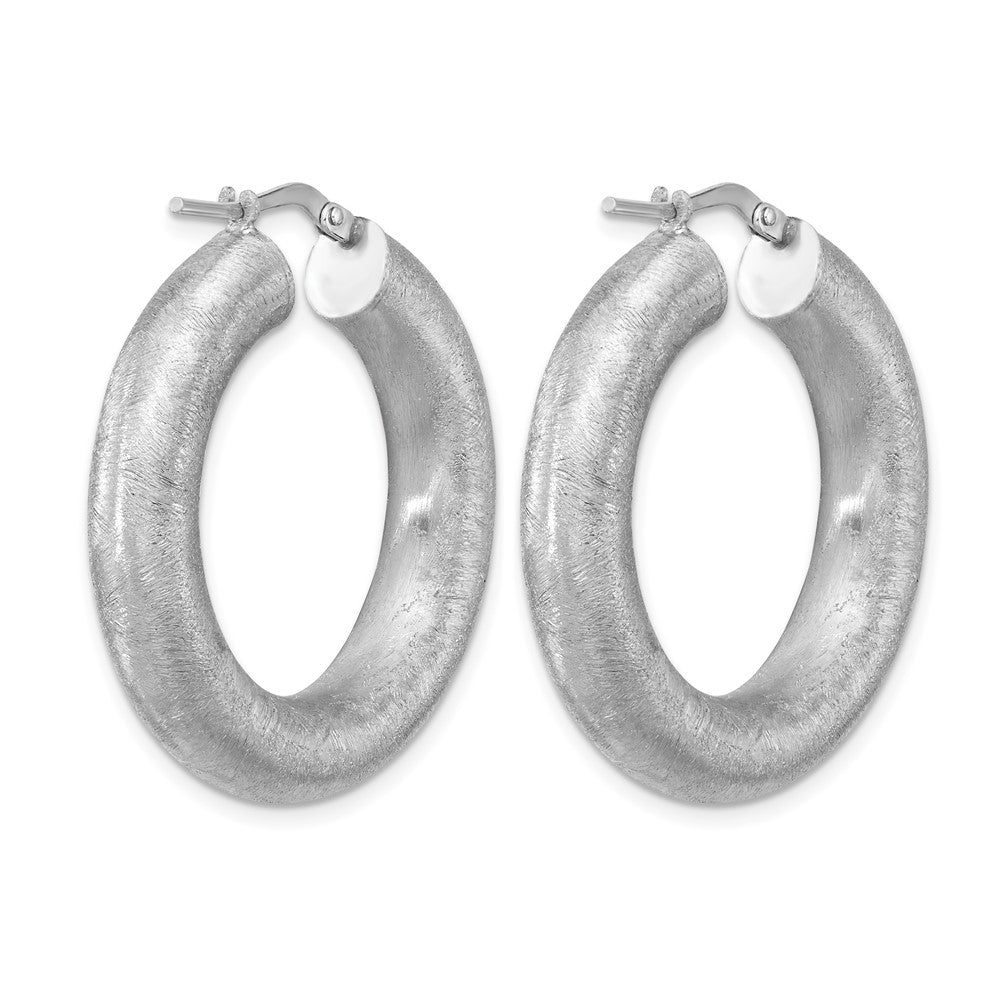 Leslie's Sterling Silver RH-plated Radiant Essence Hoop Earrings - Product Photo