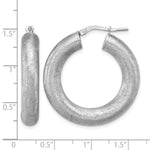 Leslie's Sterling Silver RH-plated Radiant Essence Hoop Earrings - Product Photo