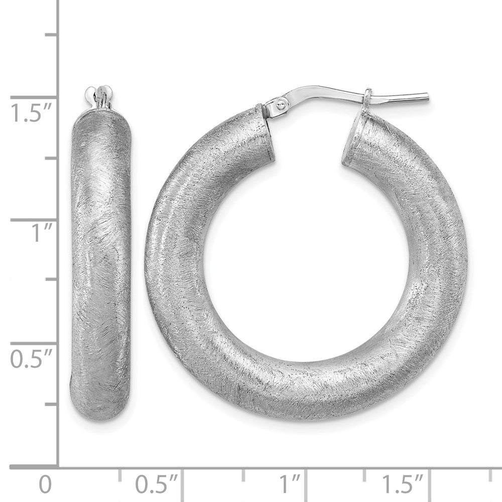 Leslie's Sterling Silver RH-plated Radiant Essence Hoop Earrings - Product Photo