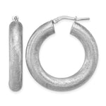 Leslie's Sterling Silver RH-plated Radiant Essence Hoop Earrings - Product Photo