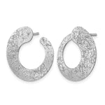 Leslie's SS RH-plt Radiant Essence Textured Tapered Circle Post Earrings - Product Photo