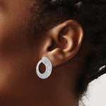 Leslie's SS RH-plt Radiant Essence Textured Tapered Circle Post Earrings - Product Photo