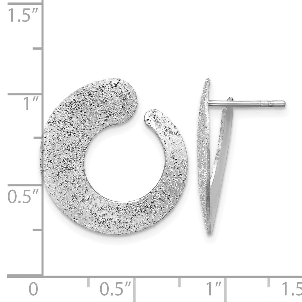 Leslie's SS RH-plt Radiant Essence Textured Tapered Circle Post Earrings - Product Photo