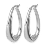 Leslie's Sterling Silver RH-plated Polished Fancy Oval Hoop Earrings - Product Photo