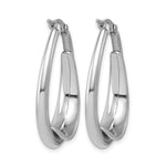 Leslie's Sterling Silver RH-plated Polished Fancy Oval Hoop Earrings - Product Photo