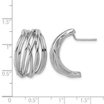 Leslie's Sterling Silver Rh-Plated Polished C-Hoop Post Earrings - Product Photo