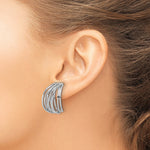Leslie's Sterling Silver Rh-Plated Polished C-Hoop Post Earrings - Product Photo