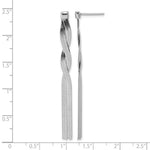 Leslie's Sterling Silver Rh-Plat Herringbone 2-strand Dangle Post Earrings - Product Photo