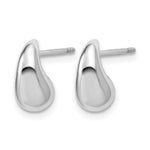 Leslie's Sterling Silver RH-plated Polished Puffed Teardrop Post Earrings - Product Photo
