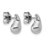 Leslie's Sterling Silver RH-plated Polished Puffed Teardrop Post Earrings - Product Photo