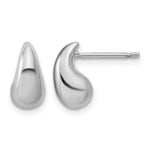 Leslie's Sterling Silver RH-plated Polished Puffed Teardrop Post Earrings - Product Photo