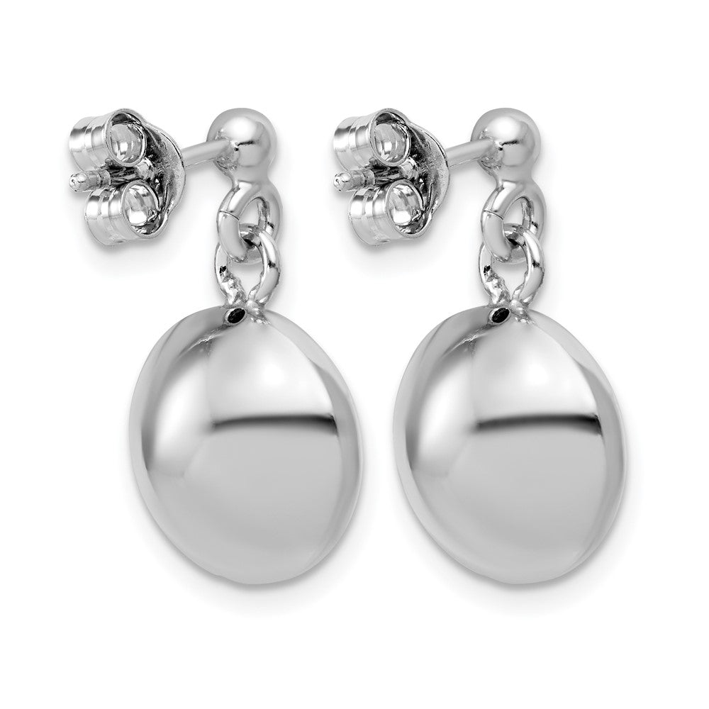 Leslie's Sterling Silver RH-plated Polished Domed Post Dangle Earrings - Product Photo