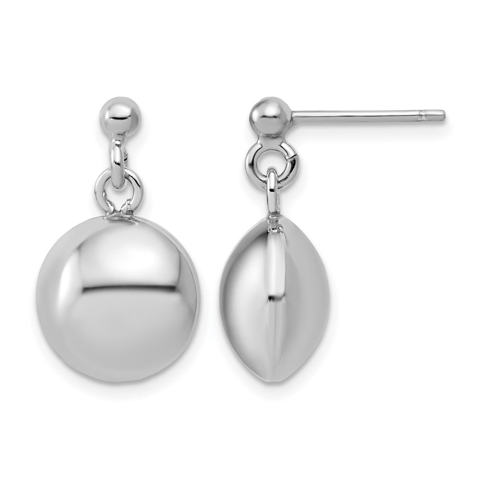 Leslie's Sterling Silver RH-plated Polished Domed Post Dangle Earrings - Product Photo