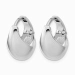 Sterling Silver RH-Plated Polished Hinged Huggie Hoop Earrings - Product Photo
