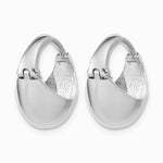 Sterling Silver RH-Plated Polished Hinged Huggie Hoop Earrings - Product Photo