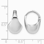 Sterling Silver RH-Plated Polished Hinged Huggie Hoop Earrings - Product Photo