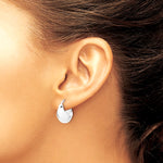 Sterling Silver RH-Plated Polished Hinged Huggie Hoop Earrings - Product Photo