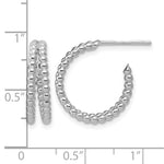 Leslie's Sterling Silver RH-plated Polished Beaded J-Hoop Earrings - Product Photo