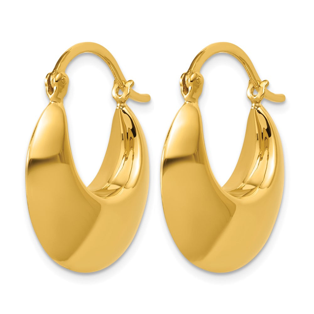 Leslie's Sterling Silver Gold-tone Polished Hoop Earrings - Product Photo