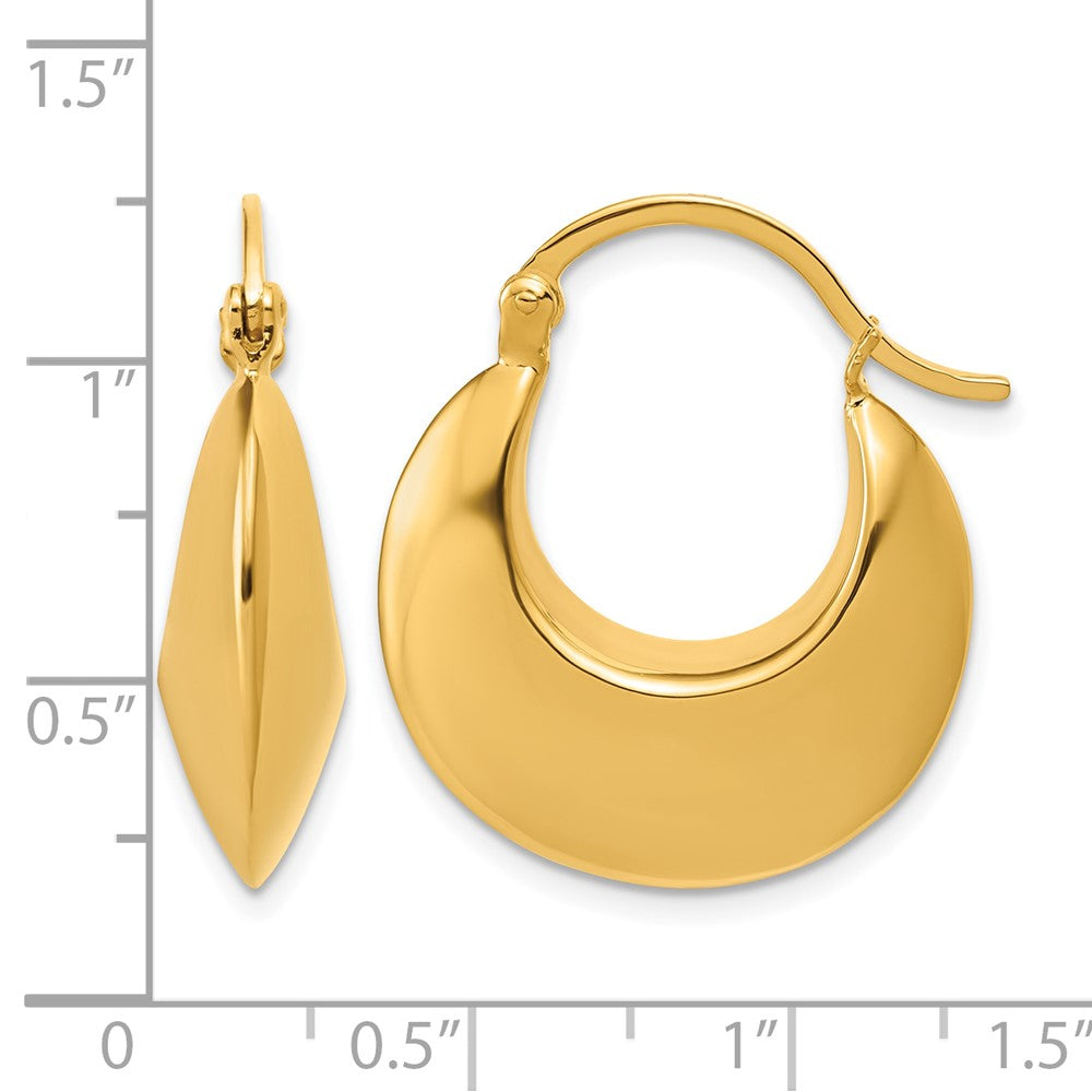 Leslie's Sterling Silver Gold-tone Polished Hoop Earrings - Product Photo