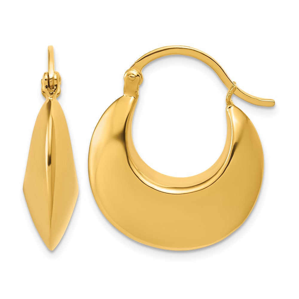 Sterling Silver Gold-tone Polished Hoop Earrings