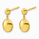 Sterling Silver Gold-tone Polished Circle Dangle Post Earrings - Product Photo