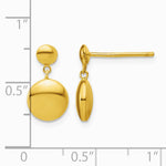 Sterling Silver Gold-tone Polished Circle Dangle Post Earrings - Product Photo