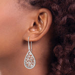 Leslie's Sterling Silver Rhod-pltd Polished Cut-out Teardrop Dangle Earring - Product Photo