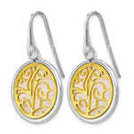 Leslie's Sterling Silver Gold-tone Mother of Pearl Dangle Earrings - Product Photo