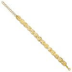 Leslie's Sterling Silver Gold-tone Textured w/2in ext Bracelet - Product Photo