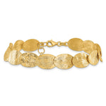 Leslie's Sterling Silver Gold-tone Textured w/2in ext Bracelet - Product Photo