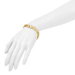 Leslie's Sterling Silver Gold-tone Textured w/2in ext Bracelet - Product Photo