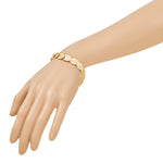 Leslie's Sterling Silver Gold-tone Textured w/2in ext Bracelet - Product Photo