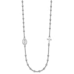 Leslie's Sterling Silver Rhod-pl Cross and Miraculous Medal Necklace - Product Photo