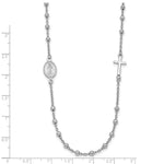 Leslie's Sterling Silver Rhod-pl Cross and Miraculous Medal Necklace - Product Photo