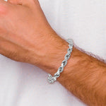Sterling Silver Rhodium-plated Polished Fancy Rope Bracelet - Product Photo