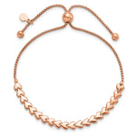 Leslie's Sterling Silver Rose-tone Polished Heart Bolo Bracelet - Product Photo