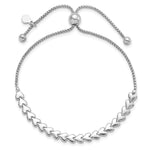 Leslie's Sterling Silver Rhodium-plated Polished Heart Bolo Bracelet - Product Photo