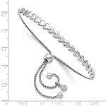Leslie's Sterling Silver Rhodium-plated Polished Heart Bolo Bracelet - Product Photo