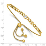 Leslie's Sterling Silver Gold-tone Polished CZ Bolo Bracelet - Product Photo