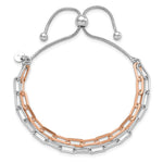 Leslie's Sterling Silver Rh-p & Rose-tone 2-strand Bolo Bracelet - Product Photo