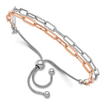 Leslie's Sterling Silver Rh-p & Rose-tone 2-strand Bolo Bracelet - Product Photo