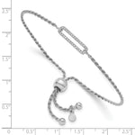 Leslie's Sterling Silver RH-plated Polished CZ Adjustable Bracelet - Product Photo