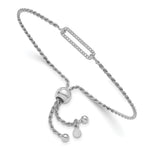 Leslie's Sterling Silver RH-plated Polished CZ Adjustable Bracelet - Product Photo