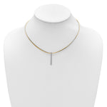 Leslie's SS RH/Gold-plated 2-Wire Tapered Bar w/ 2in Ext. Necklace - Product Photo